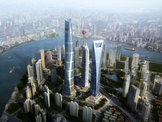 上海中心大廈景觀綠化工程即將落成