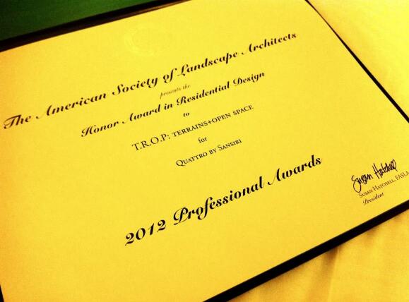 TROP榮獲2014美國風景園林協會住宅景觀獎