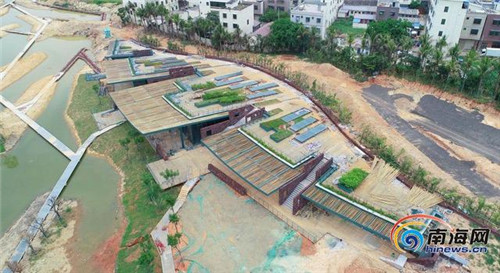 航拍?？诿郎岷峪P翔濕地公園生態科普館 